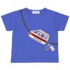 ベビー服 男の子 ポシェット風 立体 乗り物 モチーフ Tシャツ ブルー(61) 正面