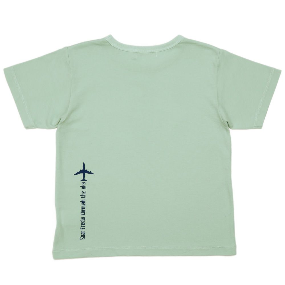 ベビー服 男の子 綿100％ 空飛ぶ 乗り物 デザイン Tシャツ グリーン(08) 背面