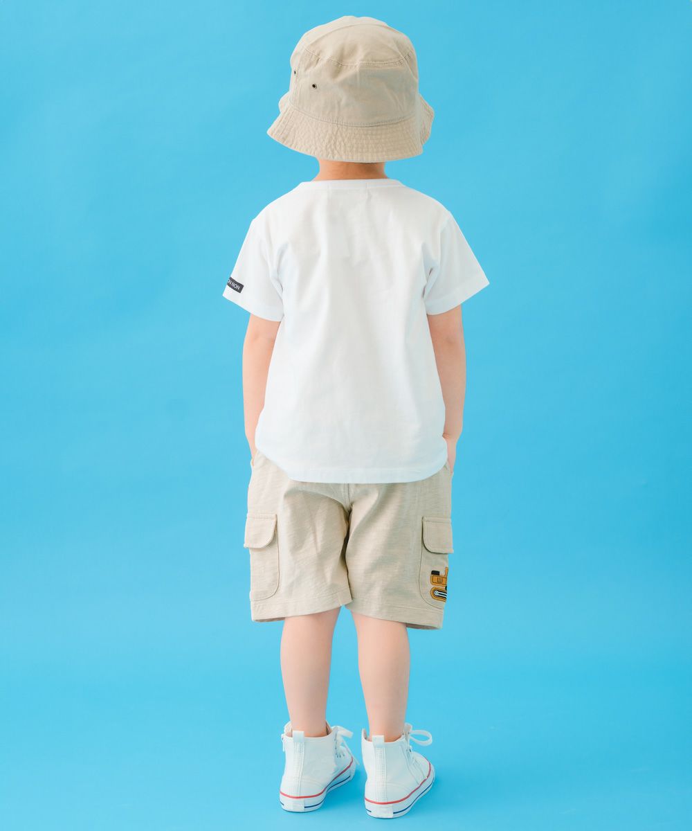 ベビー服 男の子 綿100％ 働く車 ハーフ丈 パンツ ベージュ(51) モデル画像3