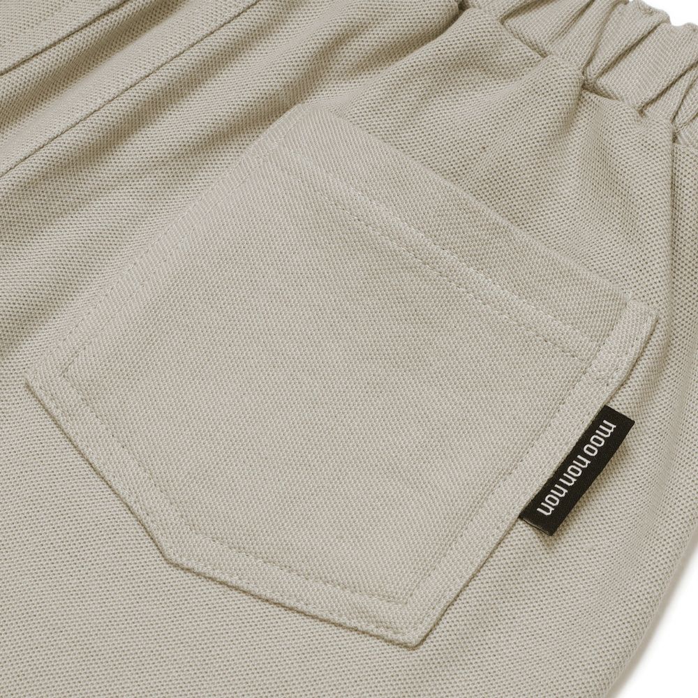 ベビー服 男の子 綿100％ ロゴ ハーフ丈 パンツ グレー(09) デザインポイント1