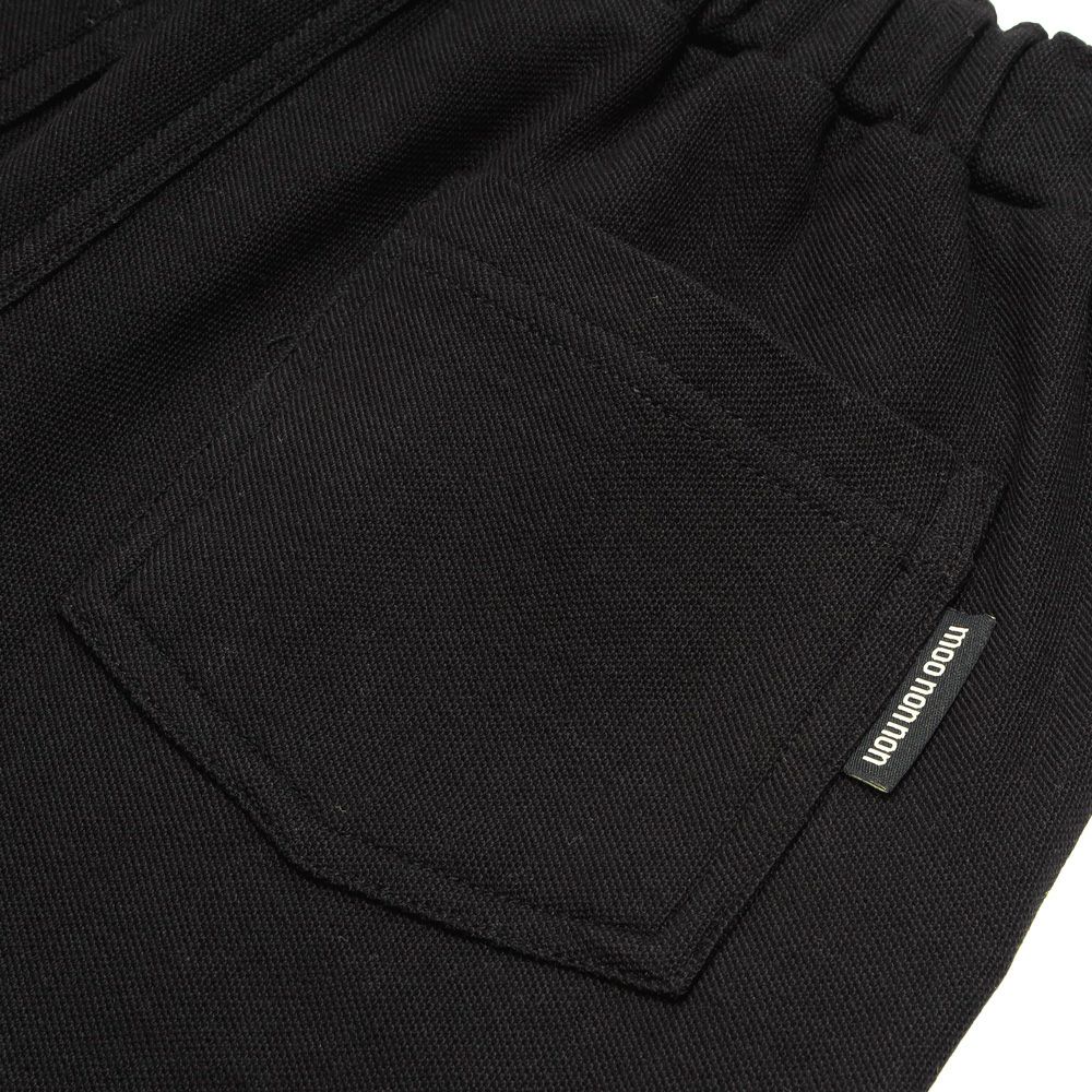 ベビー服 男の子 綿100％ ロゴ ハーフ丈 パンツ ブラック(00) デザインポイント1