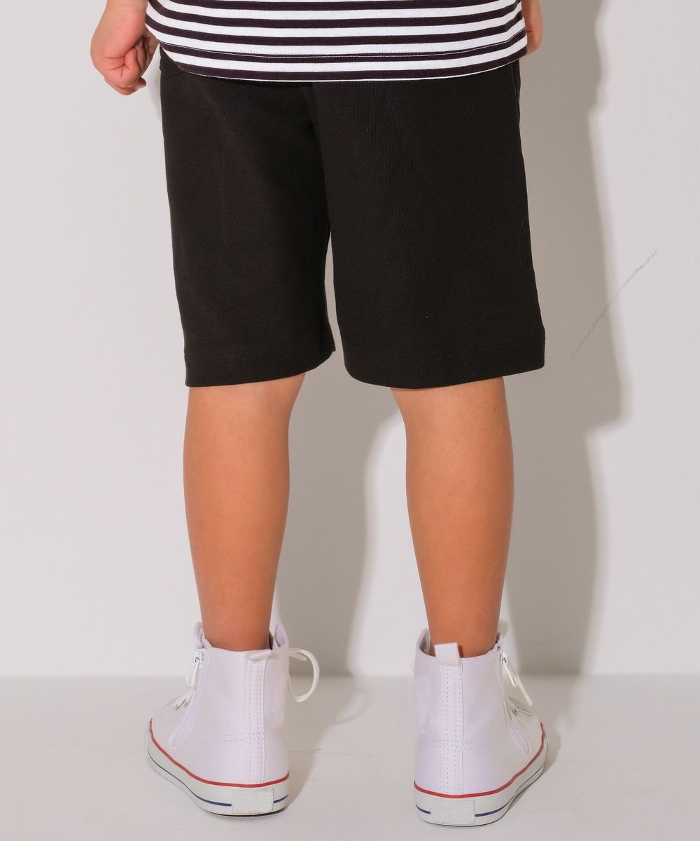 ベビー服 男の子 綿100％ ロゴ ハーフ丈 パンツ ブラック(00) モデル画像1