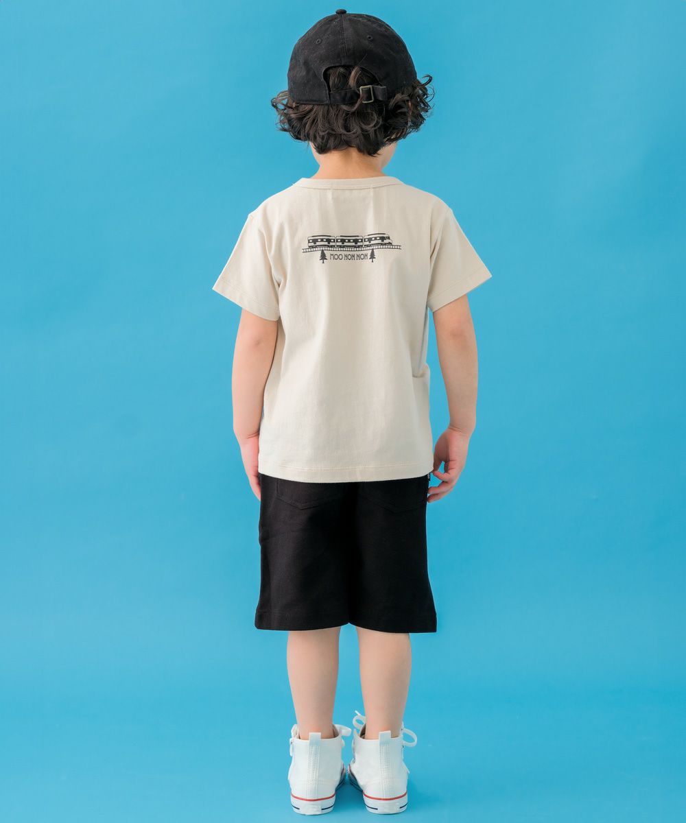 ベビー服 男の子 綿100％ ロゴ ハーフ丈 パンツ ブラック(00) モデル画像4