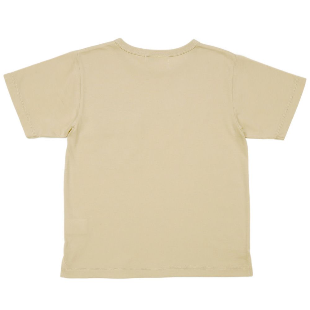 子供服 男の子 ロゴアップリケ ＆ フタつき ポケット Tシャツ ベージュ(51) 背面