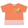 ベビー服 男の子 ショベルカー ポケット 綿100％ Tシャツ オレンジ(07) 正面