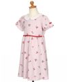 ベビー服 女の子 襟付き さくらんぼ リボン ワンピース ピンク(02) トルソー斜め