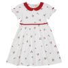 ベビー服 女の子 襟付き さくらんぼ リボン ワンピース オフホワイト(11) 正面