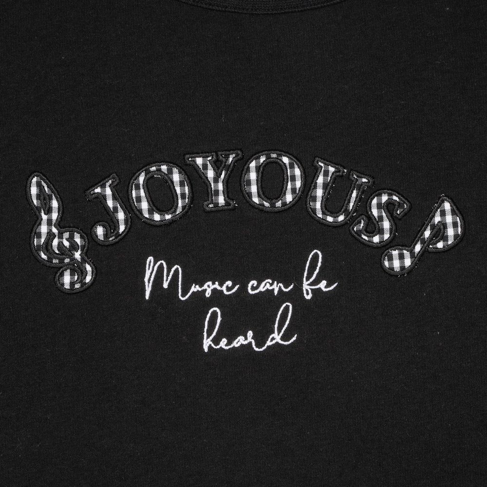 子供服 女の子 ロゴアップリケ チュール 半袖 Tシャツ ブラック(00) デザインポイント2