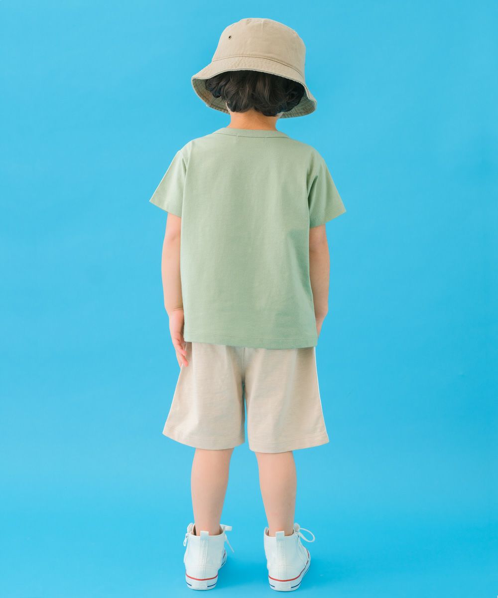 ベビー服 男の子 宇宙 ＆ 恐竜 綿100％ Tシャツ グリーン(08) モデル画像3