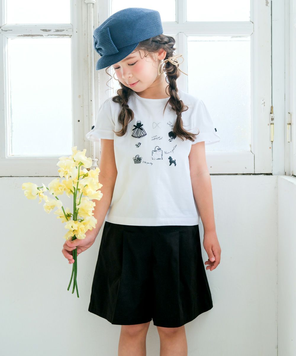 ベビー服 女の子 ドレス＆バッグ 小物プリント 綿100％ Tシャツ オフホワイト(11) モデル画像