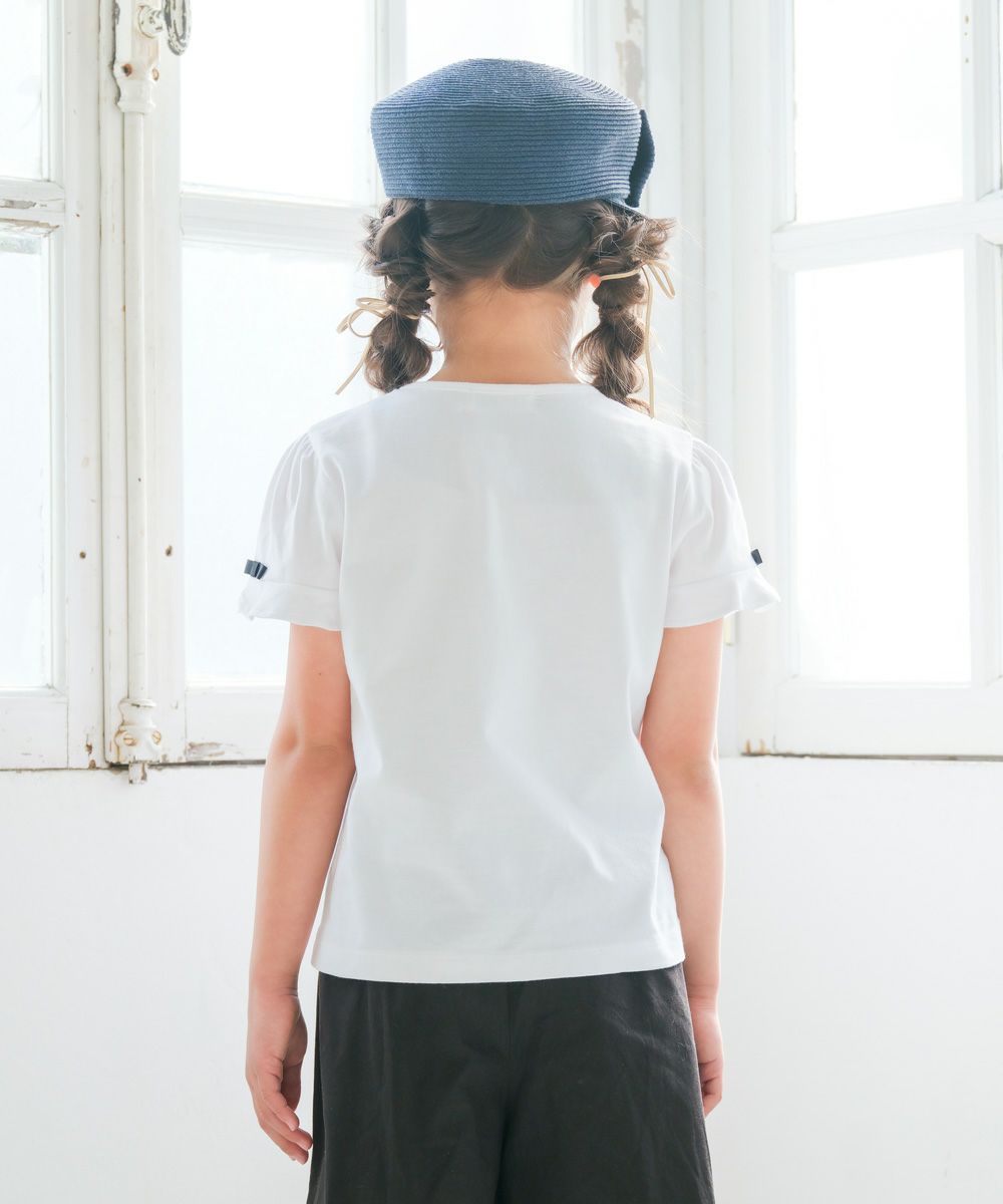 ベビー服 女の子 ドレス＆バッグ 小物プリント 綿100％ Tシャツ オフホワイト(11) モデル画像