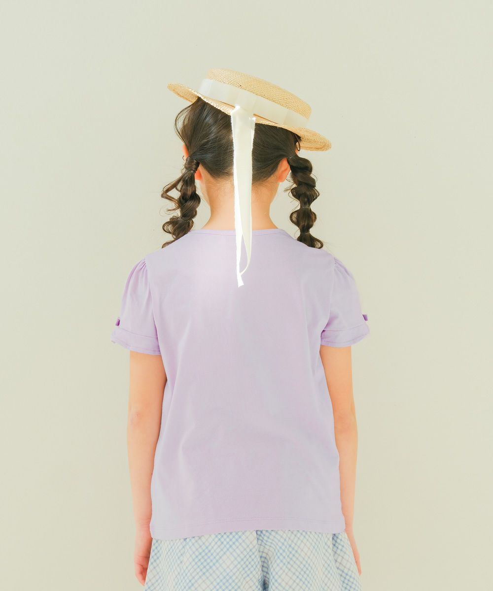 ベビー服 女の子 ドレス＆バッグ 小物プリント 綿100％ Tシャツ パープル(91) モデル画像2
