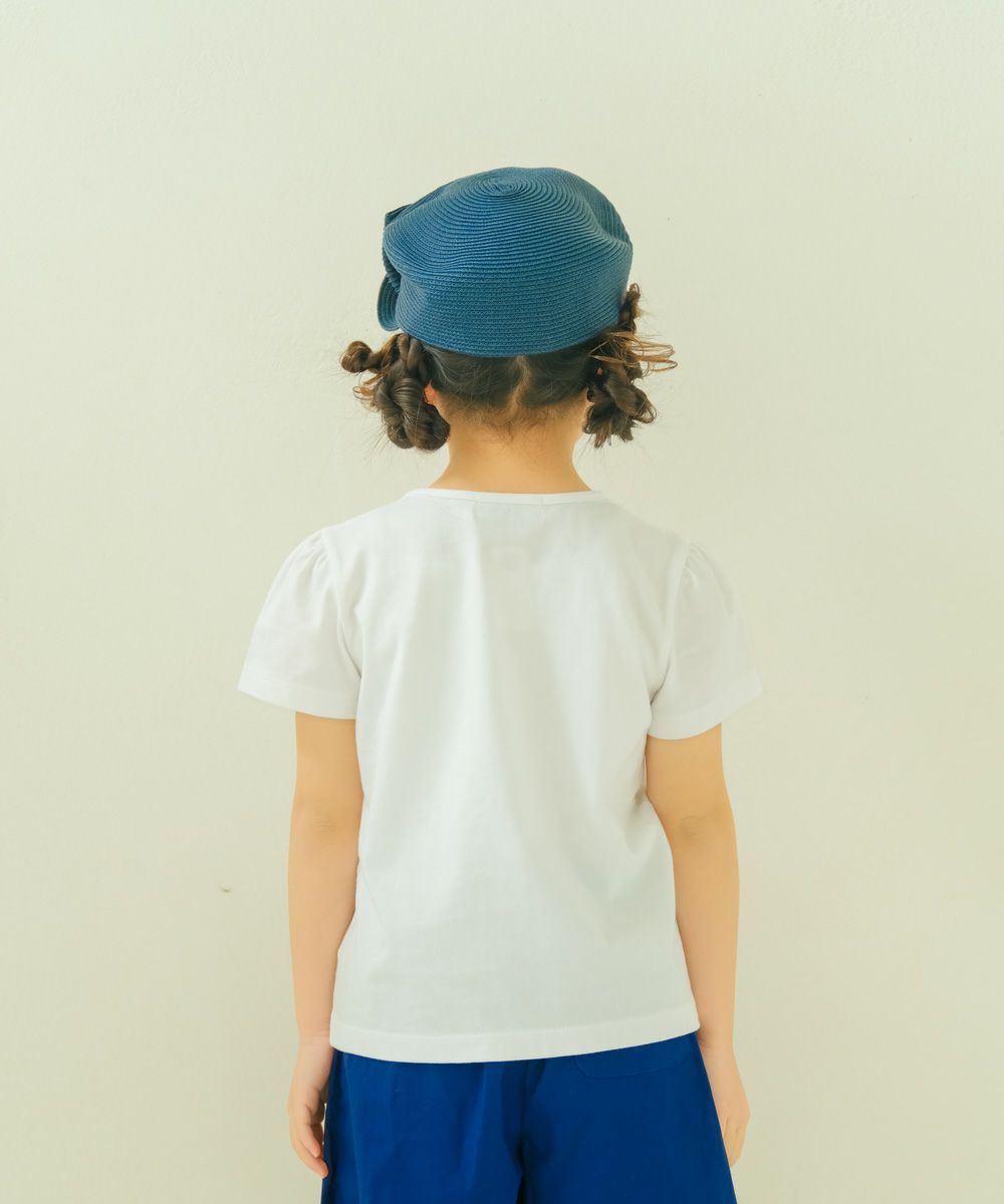 子供服 女の子 刺繍 ＆ アップリケ ティーカップ 半袖Tシャツ オフホワイト(11) モデル画像2