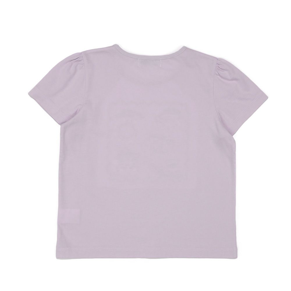 子供服 女の子 刺繍 ＆ アップリケ ティーカップ 半袖Tシャツ パープル(91) 背面