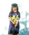 子供服 女の子 ゴムウエスト 袖折り返し ワンピース ネイビー(06)モデル画像 