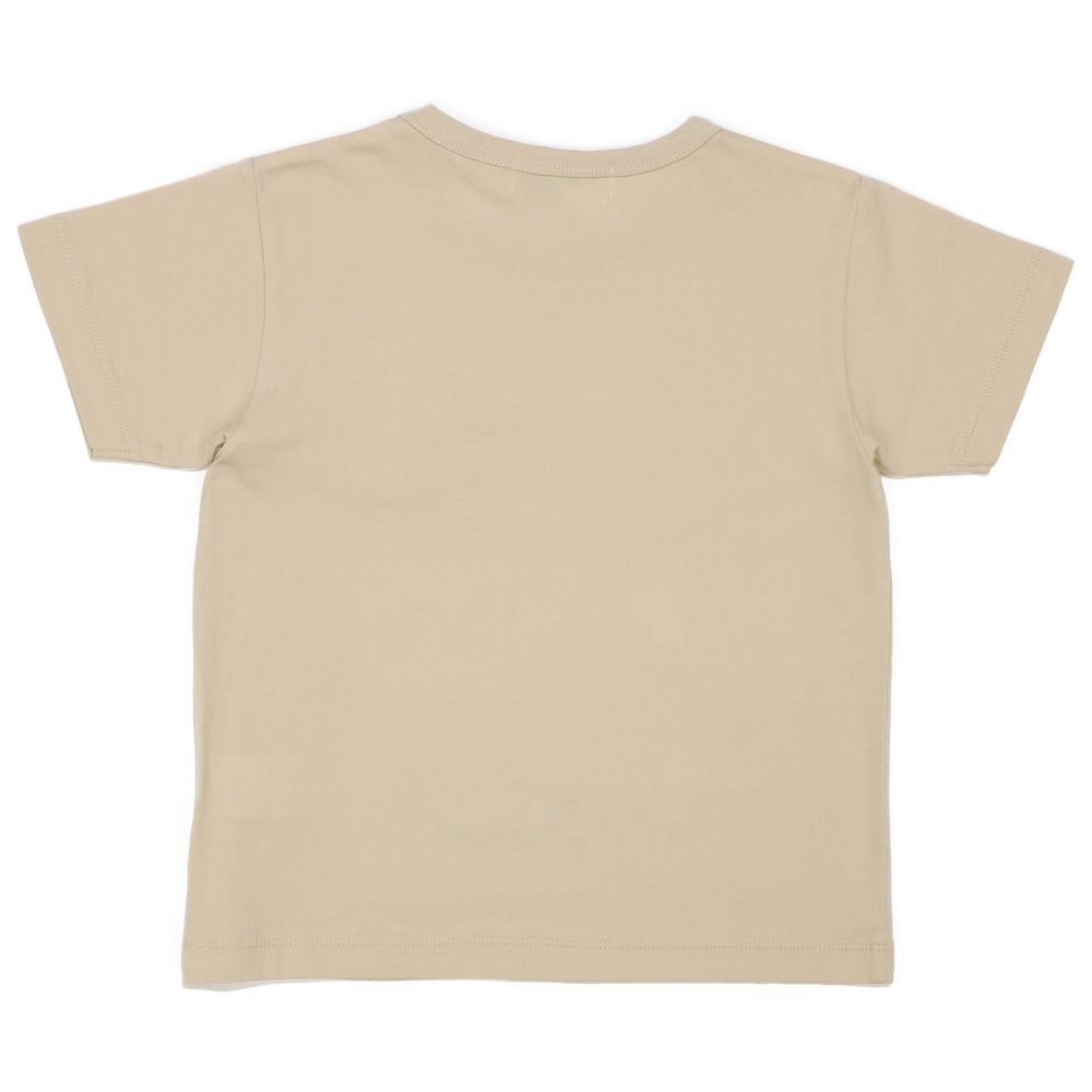 ベビー服 男の子 綿100％ 恐竜 ＆ 火山 Tシャツ ベージュ(51) 背面
