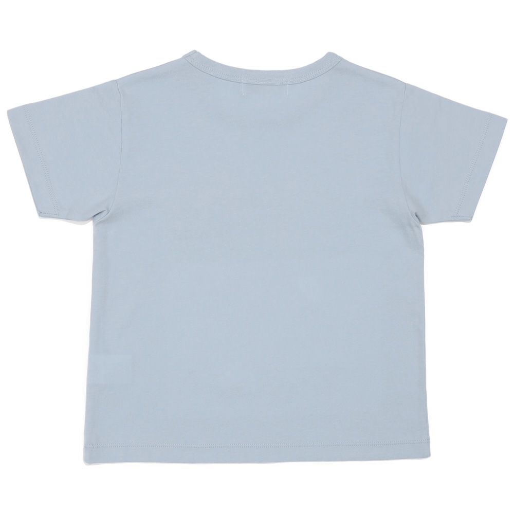 ベビー服 男の子 綿100％ 恐竜 ＆ 火山 Tシャツ ブルー(61) 背面