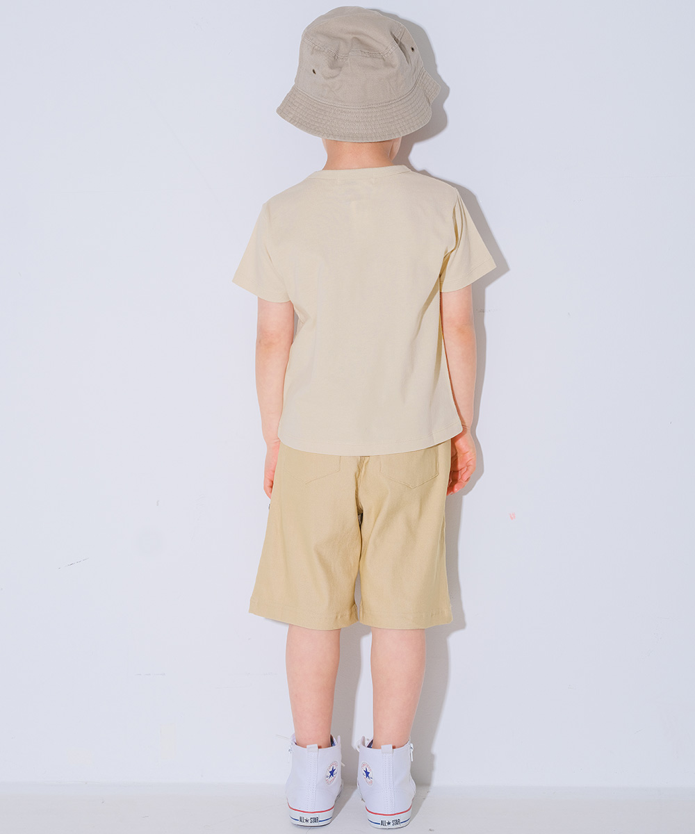 ベビー服 男の子 綿100％ 恐竜 ＆ 火山 Tシャツ ブルー(61) モデル画像アップ