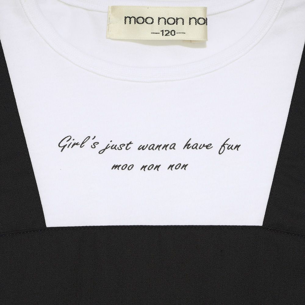 ベビー服 女の子 キャミソール 重ね着風 ワンピース ブラック(00) デザインポイント1