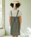 ベビー服 女の子 キャミソール 重ね着風 ワンピース ホワイト×ブラック(10) モデル画像