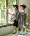 ベビー服 女の子 キャミソール 重ね着風 ワンピース ホワイト×ブラック(10) モデル画像