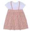 ベビー服 女の子 お花 ＆ イチゴ柄 重ね着風 ワンピース ピンク(02) 背面