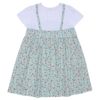 ベビー服 女の子 お花 ＆ イチゴ柄 重ね着風 ワンピース ブルー(61) 背面