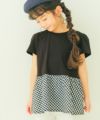 ベビー服 女の子 バックリボン ギンガムチェック 切替え Tシャツ