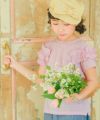 子供服 女の子 綿100％ ドット ＆ フリル ブラウス ピンク(02) モデル画像アップ