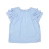 子供服 女の子 綿100％ ドット ＆ フリル ブラウス ブルー(61) 背面