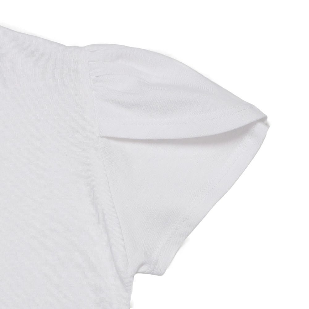 子供服 女の子 綿100％ おしゃれ小物 プードル 犬 Tシャツ オフホワイト(11) デザインポイント2