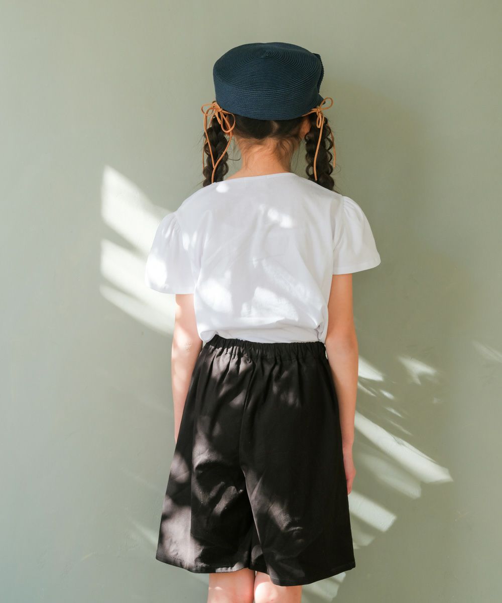 子供服 女の子 綿100％ おしゃれ小物 プードル 犬 Tシャツ オフホワイト(11) モデル画像