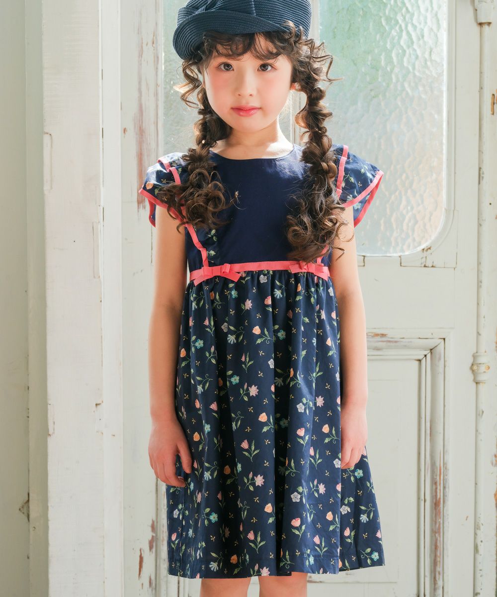 子供服 女の子 日本製 綿100％ リバティプリント使用 花柄 フリル ワンピース