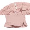 ベビー服 女の子 無地 裾フリル ストレッチ 6分丈パンツ ピンク(02) デザインポイント1