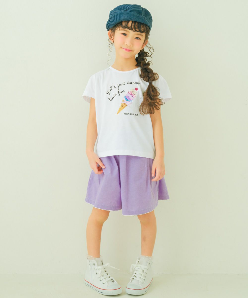子供服 女の子 綿100％ アイスクリーム Tシャツ オフホワイト(11) モデル画像1