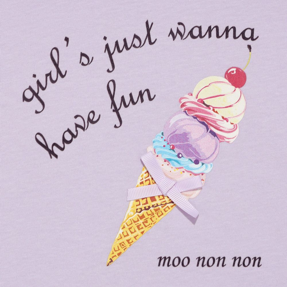 子供服 女の子 綿100％ アイスクリーム Tシャツ パープル(91) デザインポイント1