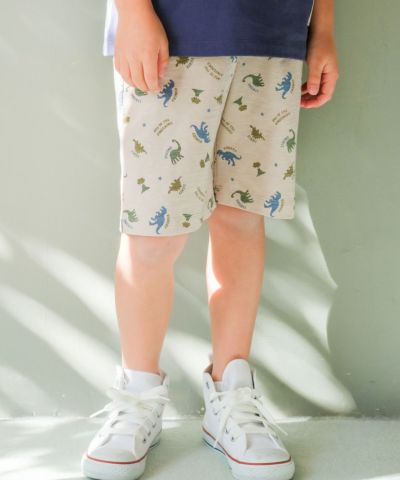 ベビー服 男の子 綿100％ 恐竜シルエット ハーフパンツ
