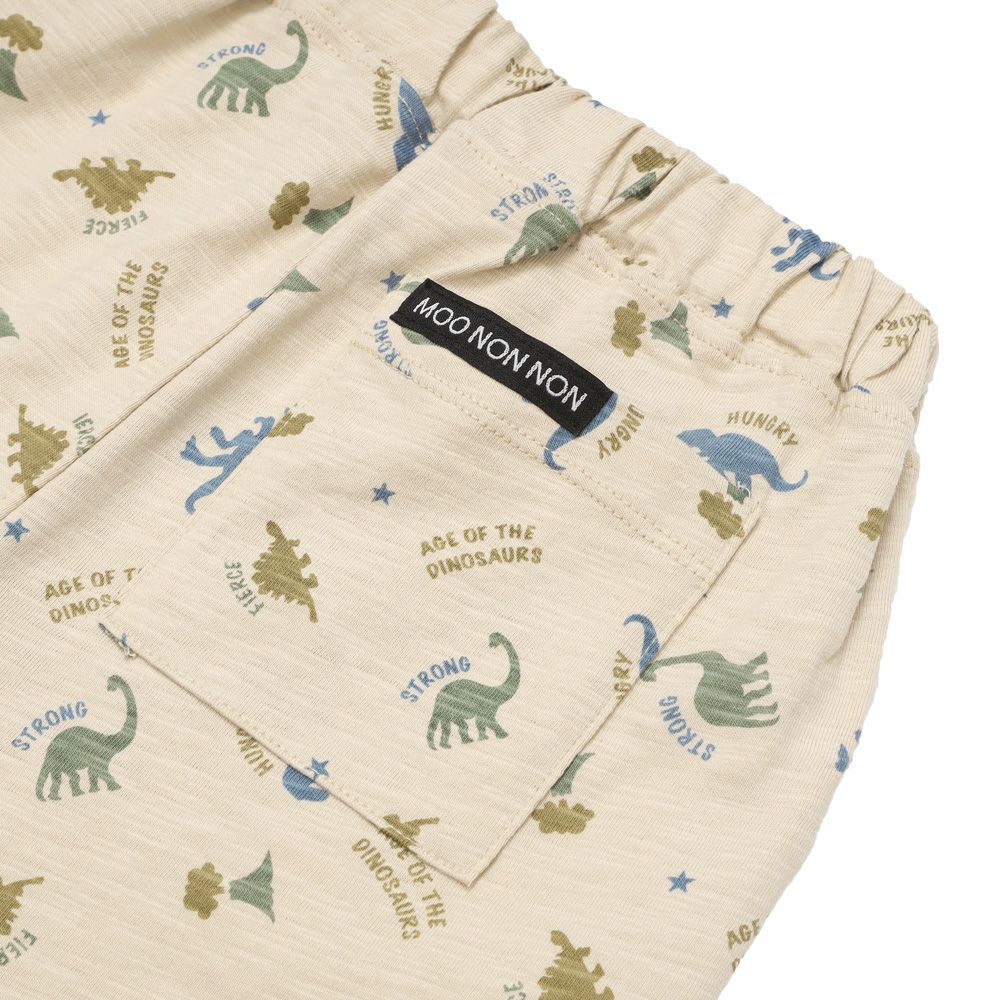 ベビー服 男の子 綿100％ 恐竜シルエット ハーフパンツ ベージュ(51) デザインポイント1
