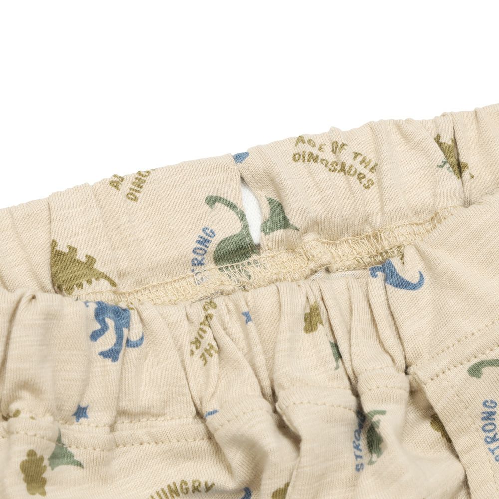 ベビー服 男の子 綿100％ 恐竜シルエット ハーフパンツ ベージュ(51) デザインポイント2