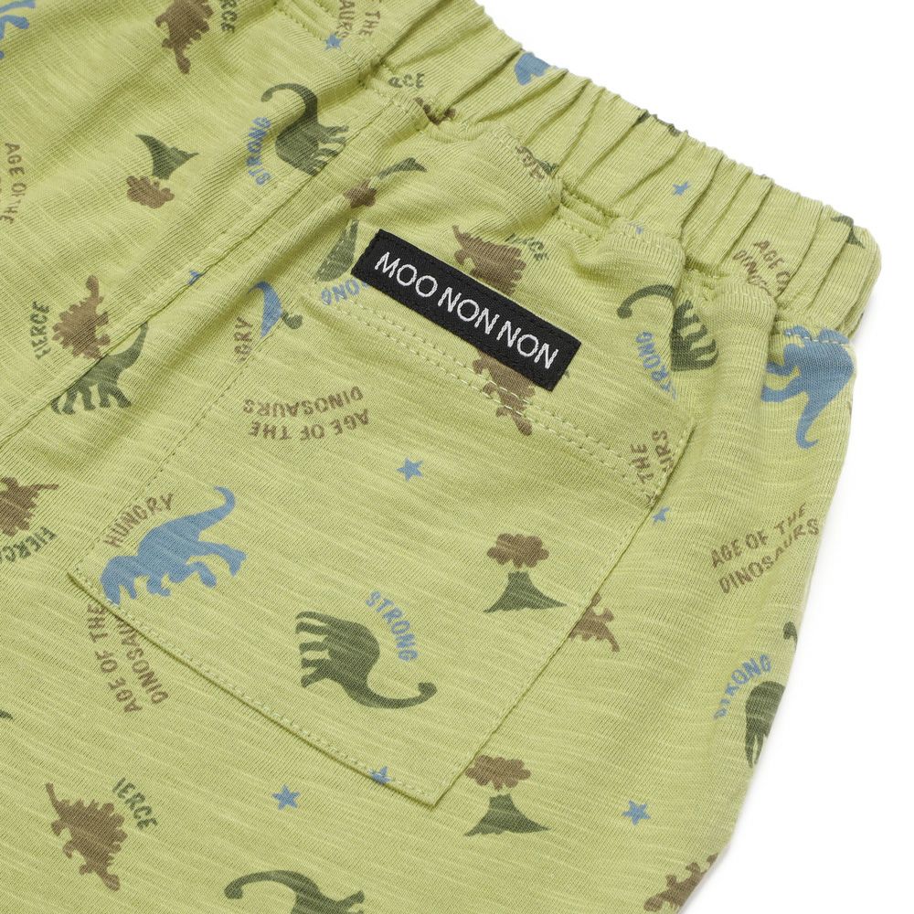 ベビー服 男の子 綿100％ 恐竜シルエット ハーフパンツ カーキ(82) デザインポイント1