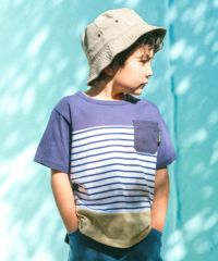 子供服 男の子 綿100% ボーダー 切り替え Tシャツ