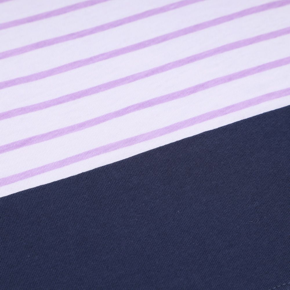 子供服 男の子 綿100％ ボーダー 切り替え Tシャツ パープル(91) デザインポイント1