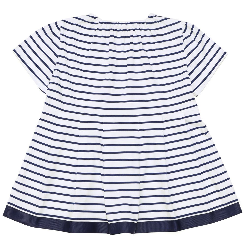 ベビー服 女の子 ボーダー柄 Tシャツ 紺×白(16) 背面