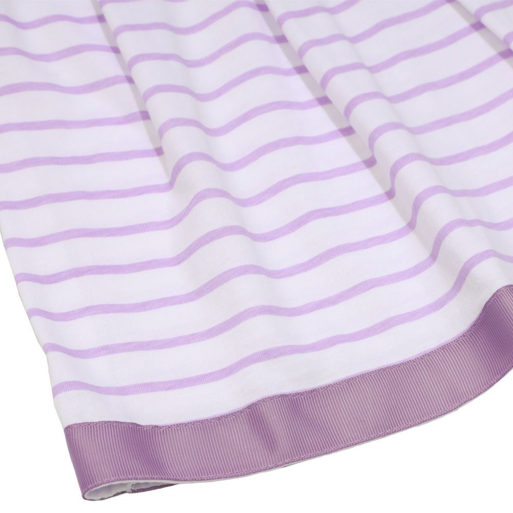 ベビー服 女の子 ボーダー柄 Tシャツ パープル(91) デザインポイント1