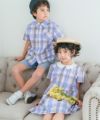 子供服 女の子 チェック柄 襟付き ワンピース ブルー(61) モデル画像4