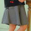 ベビー服 女の子 千鳥柄 リボン付き キュロットパンツ