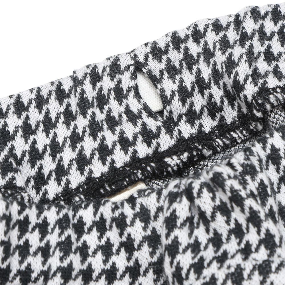 ベビー服 女の子 千鳥柄 リボン付き キュロットパンツ ホワイト×ブラック(10) デザインポイント2