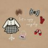 ベビー服 女の子 リボンつき お洋服アップリケ 裏毛トレーナー ベージュ(51) デザインポイント1