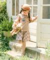 ベビー服 女の子 リボンつき お洋服アップリケ 裏毛トレーナー ベージュ(51) モデル画像3