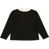 子供服 女の子 チェリー刺繍 重ね着風 飾りボタン 裏毛トレーナー ブラック(00) 背面